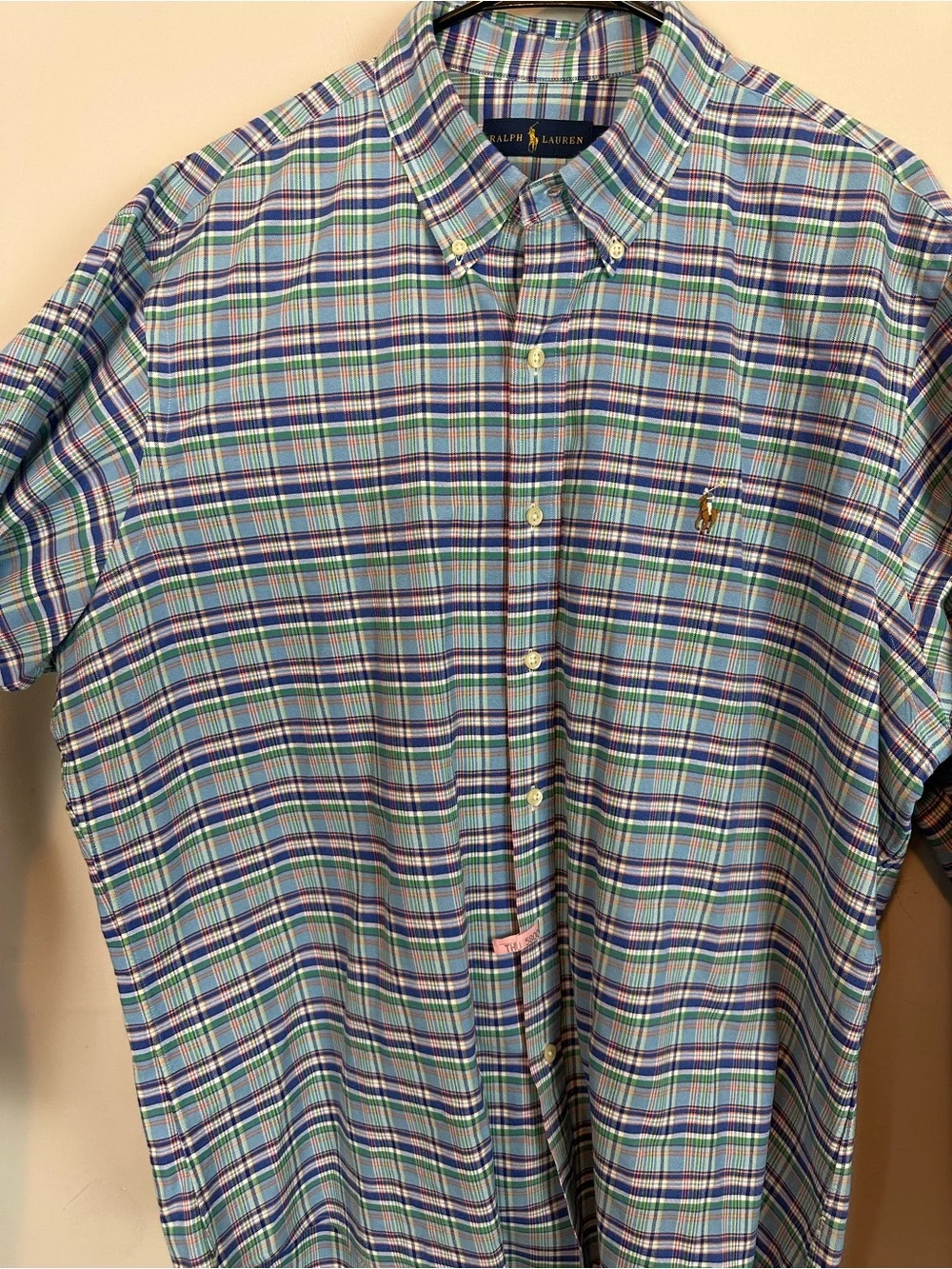 Polo Ralph Lauren Plaid Oxford Button-Down Shirt Blue Green Size  XL